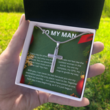 TO MY MAN CHRISTMAS CROSS CHAIN GREEN