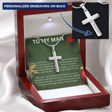 TO MY MAN CHRISTMAS CROSS CHAIN GREEN