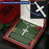 TO MY MAN CHRISTMAS CROSS CHAIN GREEN