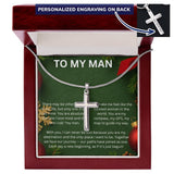TO MY MAN CHRISTMAS CROSS CHAIN GREEN