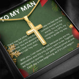 TO MY MAN CHRISTMAS CROSS CHAIN GREEN
