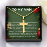 TO MY MAN CHRISTMAS CROSS CHAIN GREEN