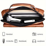 Interior view of Urban Travel Shoulder Organizer Bag showcasing compartments for gadgets like a notebook, handset, and more.