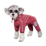 WATERPROOF REFLECTIVE DOG RAINCOAT JUMPSUIT -dog rain gear with hood