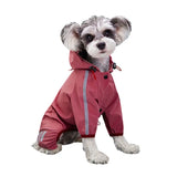 WATERPROOF REFLECTIVE DOG RAINCOAT JUMPSUIT -dog rain gear with hood