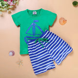 SAILOR SUMMER KIDS OUTFIT SET-TODDLER SUMMER  NAUTICAL CLOTHING SET