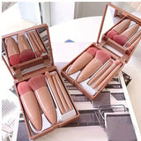 COMPACT TRAVEL GROOMING BRUSH KIT WITH MIRROR..ON-THE-GO-BEAUTY