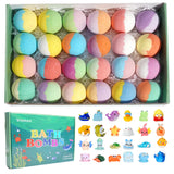 SUPRISE KIDS BATH BOMB GIFTS SET 24 PACK, MYSTERY TOYS, GLOW IN THE DARK