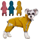 WATERPROOF REFLECTIVE DOG RAINCOAT JUMPSUIT -dog rain gear with hood