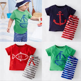 SAILOR SUMMER KIDS OUTFIT SET-TODDLER SUMMER  NAUTICAL CLOTHING SET