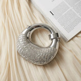 GOLDEN GLAM ROUND CLUTCH - LUXURY ACRYLIC DIAMIND EVENING  BAG