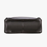 Men’s crossbody shoulder bag showing the bottom view with durable leather construction.