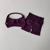 PERFORMANCE PEACH PRO SPORTS SET-Sexy Halter Neck Backless High-Waist Yoga Set