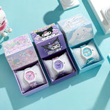 KAWAII 3D CARTOON KIDS WATCH SET - HELLO KITTY, KUROMI & FRIENDS GIFT BOX EDITION