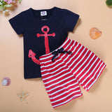 SAILOR SUMMER KIDS OUTFIT SET-TODDLER SUMMER  NAUTICAL CLOTHING SET