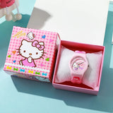 KAWAII 3D CARTOON KIDS WATCH SET - HELLO KITTY, KUROMI & FRIENDS GIFT BOX EDITION