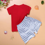 SAILOR SUMMER KIDS OUTFIT SET-TODDLER SUMMER  NAUTICAL CLOTHING SET